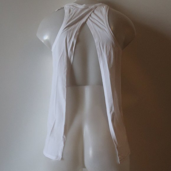Womens Lululemon White Split Back Tank Top 2 * - Picture 4 of 7